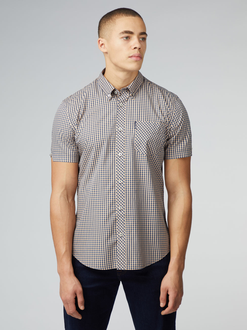 Chemises Ben Sherman Signature Short Sleeve Gingham Cuivre Orange | GFB-83954644